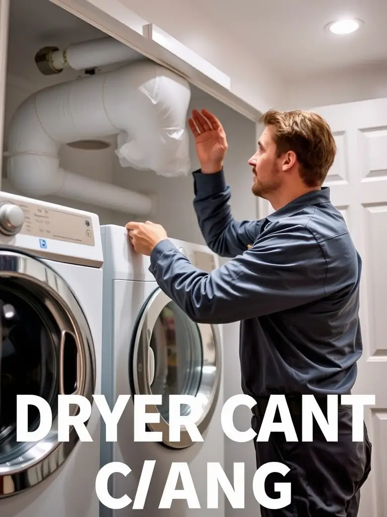 A Frostline technician performing routine maintenance on a commercial dryer in a laundromat, emphasizing preventative care.